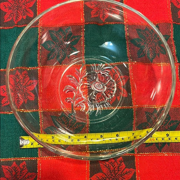 Clear Glass Floral Bowl - Picture 1 of 6